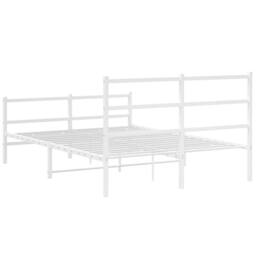 Berkfield Home Metal Bed Frame without Mattress with Footboard¬†White 140x200cm in White - Size: 140x200 cm - thumbnail 7