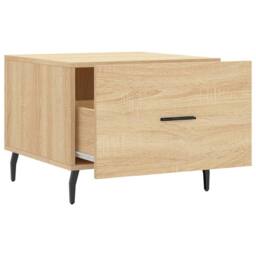 Berkfield Home Coffee Table Sonoma Oak 50x50x40 cm Engineered Wood in Light Brown - Size: 50 x 50 x 40 cm - thumbnail 6