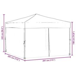 Berkfield Home Decorative Folding Party Tent with Sidewalls Anthracite 3x3 m in Dark Grey - thumbnail 9