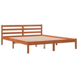 Berkfield Home Bed Frame without Mattress Wax Brown 200x200 cm Solid Wood Pine - thumbnail 3