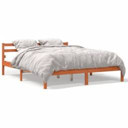 Berkfield Home Bed Frame without Mattress Wax Brown 200x200 cm Solid Wood Pine - thumbnail 1