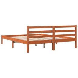 Berkfield Home Bed Frame without Mattress Wax Brown 200x200 cm Solid Wood Pine - thumbnail 6