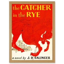 Artery8 Book Cover Catcher In The Rye Salinger Classic Novel A4 Artwork Framed Wall Art Print in Light Oak - thumbnail 1