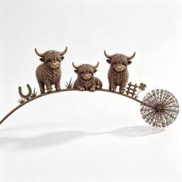 Quipulse Metal Wrought-Iron Floral Ornaments in Dark Brown - thumbnail 2