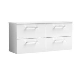Balterley Level 1200mm Wall Hung 4 Drawer Vanity Unit with Worktop - Gloss White