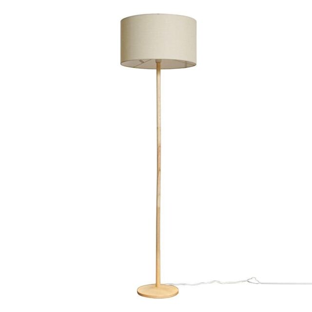 ValueLights Triston Wood Floor Lamp in Brown - image 1
