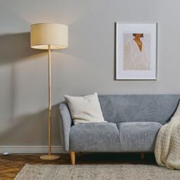ValueLights Triston Wood Floor Lamp in Brown - thumbnail 2