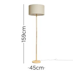 ValueLights Triston Wood Floor Lamp in Brown - thumbnail 4