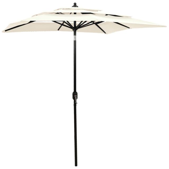 Berkfield Home 3-Tier Parasol with Aluminium Pole Sand 2x2 m in Beige - image 1