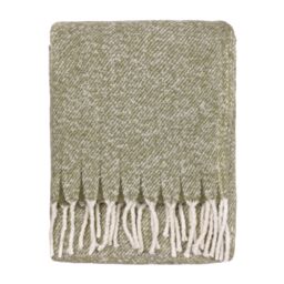 Wylder Nature Isla Woven Tasselled Throw in Green - Size: 130 cm x 180 cm - thumbnail 2