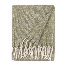 Wylder Nature Isla Woven Tasselled Throw in Green - Size: 130 cm x 180 cm - thumbnail 3