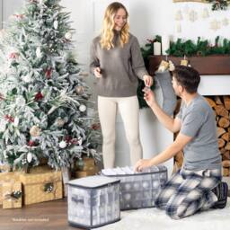 Christmas Village 64 Christmas Bauble Storage Bag - Grey - thumbnail 5