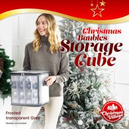 Christmas Village 64 Christmas Bauble Storage Bag - Grey - thumbnail 2