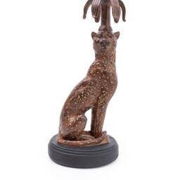 Madison & Mayfair Exquisite Gold & Brown Leopard Candlestick Set of 2 - thumbnail 6