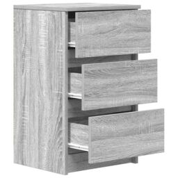 Berkfield Home Bedside Cabinets with 3 Drawers 2 pcs Grey Sonoma 39x35x65 cm - Size: 39 x 35 x 65 cm - thumbnail 6