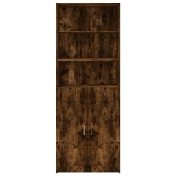 Berkfield Home Highboard Smoked Oak 80x42.5x185 cm Engineered Wood in Brown - thumbnail 4