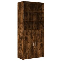 Berkfield Home Highboard Smoked Oak 80x42.5x185 cm Engineered Wood in Brown - thumbnail 2