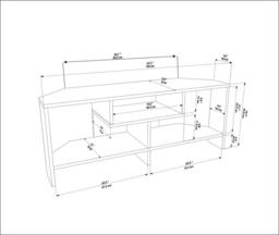 Decorotika Maldives Corner TV Stand TV Cabinet TV Unit with Open Shelves in Light Brown - thumbnail 6