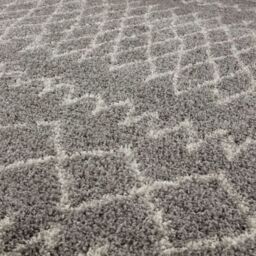 THE RUGS Soft Tangier Shaggy Rugs & Runners Ivory & Grey Living Room - Size: 140 cm x 200 cm - thumbnail 3