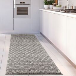 THE RUGS Soft Tangier Shaggy Rugs & Runners Ivory & Grey Living Room - Size: 140 cm x 200 cm - thumbnail 9