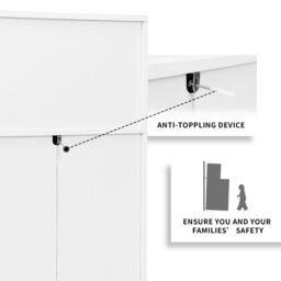 Gymax 3-Drawer Chest of Drawers With 2 Cubbies Storage Dresser Organizer in White - thumbnail 6