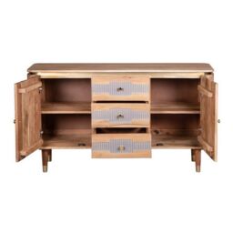 Indian Hub Wilton 2 Doors 3 Drawers Sideboard - Acacia Wood - L40 x W140 x H80 cm in Brown - thumbnail 3