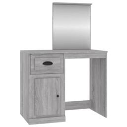 Berkfield Home Durable Dressing Table with Mirror Grey Sonona 90x50x132.5 cm Eng - thumbnail 3