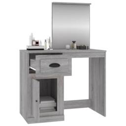 Berkfield Home Durable Dressing Table with Mirror Grey Sonona 90x50x132.5 cm Eng - thumbnail 5