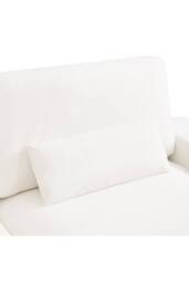 Living and Home 2-Seater Chenille Upholstered Sofa with Pillows in White - thumbnail 6