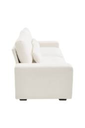 Living and Home 2-Seater Chenille Upholstered Sofa with Pillows in White - thumbnail 4