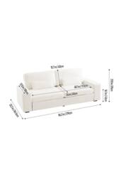 Living and Home 2-Seater Chenille Upholstered Sofa with Pillows in White - thumbnail 2