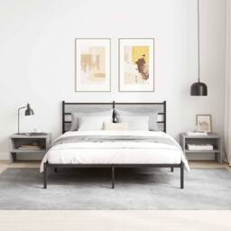 Berkfield Home Bedside Cabinet Grey Sonoma 40x30x30 cm Engineered Wood - Size: 40 x 30 x 30 cm - thumbnail 3