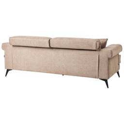 Wyld and Coco 2+3-Seater Sofa Set Light Brown Fabric with Adjustable Headrests - thumbnail 8