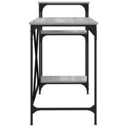 Berkfield Home Desk with Shelves Grey Sonoma 135x50x90 cm Engineered Wood&Iron - Size: 135 x 50 x 90 cm - thumbnail 6