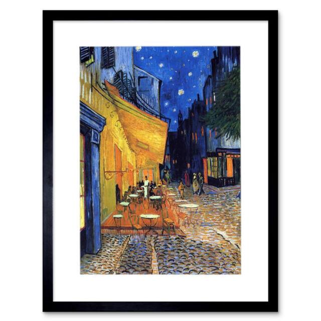 "Artery8 Van Gogh Cafe Terrace Night Place Du Forum Arles 1888 Framed Art in Blue - Size: W12"" x H16""" - image 1