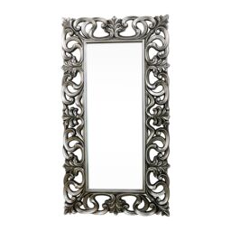 Melody Maison Large Baroque-style Silver Wall / Floor Mirror 90cm X 168cm - Size: 90 cm X 168 cm - thumbnail 1