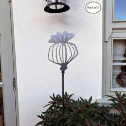 Poppyforge 1 Feet Poppy Seed Head Plant Pin (Pack of 3) Bare Metal/Ready to Rust in Grey