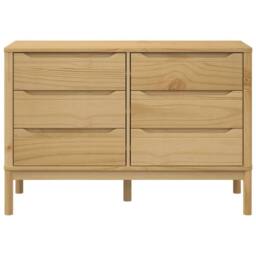 Berkfield Home Chest of Drawers FLORO Wax Brown Solid Wood Pine in Light Brown - thumbnail 5