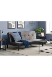 Birlea Velvet Sofa Bed Aurora 3 Seater Settee Modern Fabric in Grey - thumbnail 1