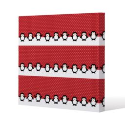 Benjamin Tate Design Penguins (canvas) / 120x 120 x 4cm in Natural - Size: 120x 120 x 4 cm - thumbnail 1