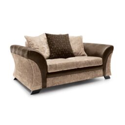 Abakus Direct Farrow Crushed Chenille 2 Seater Sofa in Brown & Beige - thumbnail 3