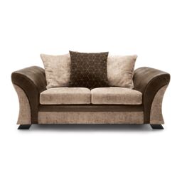 Abakus Direct Farrow Crushed Chenille 2 Seater Sofa in Brown & Beige - thumbnail 2