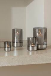 Blomus CALMA Lantern M - Stainless Steel matt, Glass Smoke in Silver - thumbnail 4