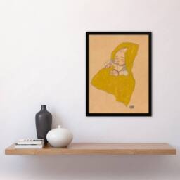 Artery8 Egon Schiele Framed Wall Art Print Infant Portrait in a Changing Pad in Beige - Size: A3 - thumbnail 2