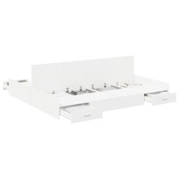Berkfield Home Storage Bed Frame with Drawer with Headboard with Storage White 200 x 200 cm - thumbnail 3