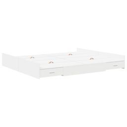 Berkfield Home Storage Bed Frame with Drawer with Headboard with Storage White 200 x 200 cm - thumbnail 7