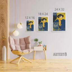 "Artery8 Eldorado Aristide Bruant Canvas Wall Art Print Toulouse Lautrec in Blue - Size: W18"" x H24""" - thumbnail 4