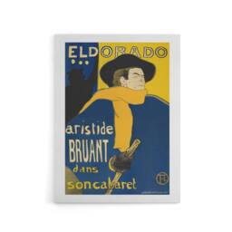 "Artery8 Eldorado Aristide Bruant Canvas Wall Art Print Toulouse Lautrec in Blue - Size: W18"" x H24""" - thumbnail 1