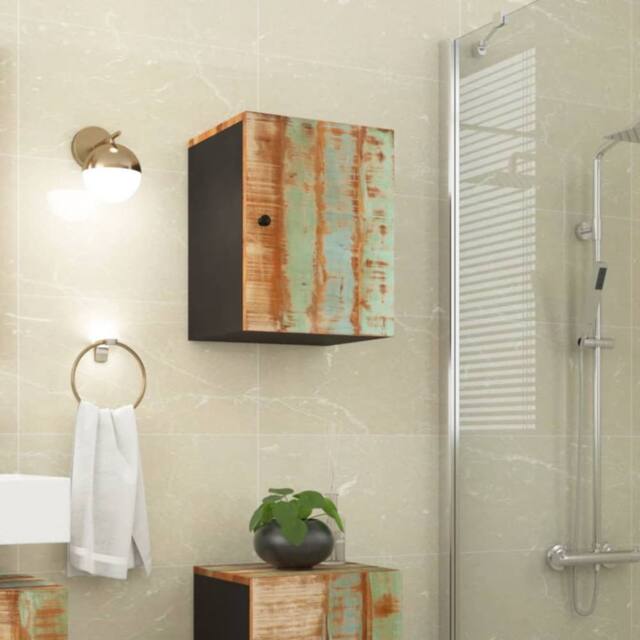 Berkfield Home Bathroom Wall Cabinet 38x33x48 cm Solid Wood Reclaimed - Size: 38 x 33 x 48 cm - image 1