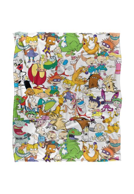 Rugrats Nickelodeon Collage Silky Touch Super Soft Throw Blanket 152 X 127 cm in White - image 1